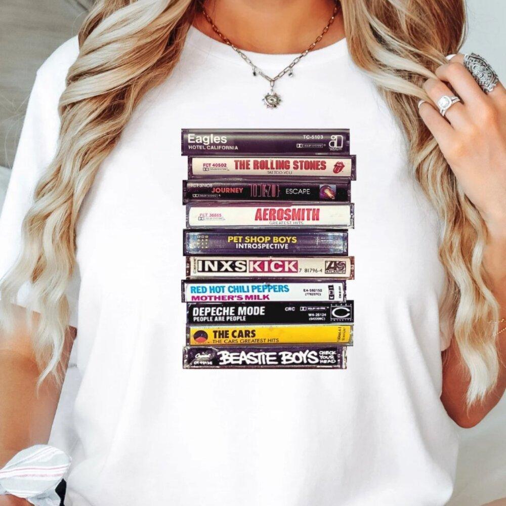 Rock Cassette Shirt For Music Lover, Music Band Retro Unisex Tee Shirt